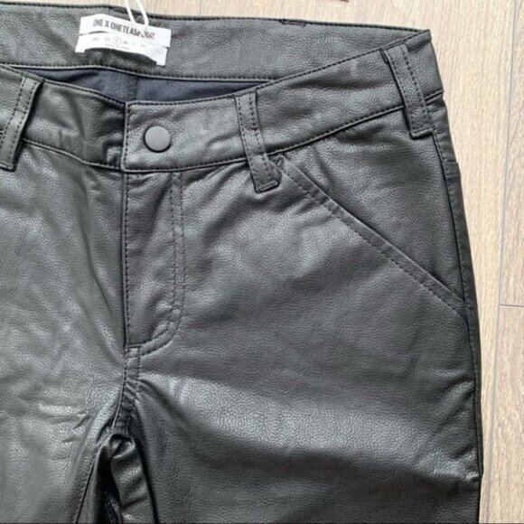 Free People One Teaspoon Apollo Pant Straight Leg Faux leather Black Size XS - Picture 4 of 16
